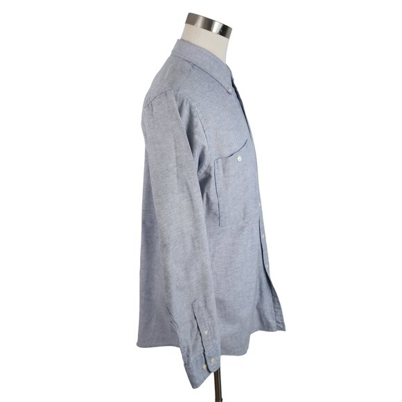 Vintage Botany 500 Men's L 16-16.5 Chambray Button Down Single Needle Tailoring - Picture 6 of 13